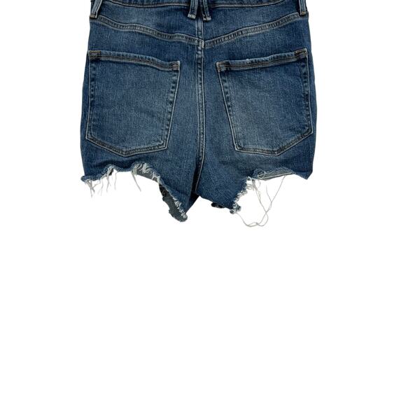 Good American Bombshell Shorts Denim Ripped Distressed Blue Size 4 27 - Picture 8 of 11